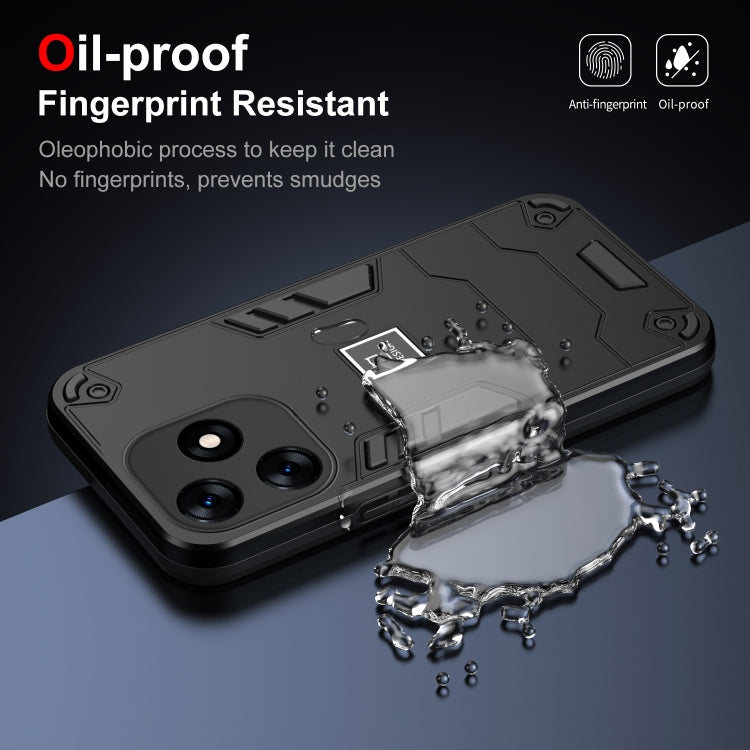 For Tecno Spark 10 2 in 1 Shockproof Phone Case(Black) - Tecno Cases by buy2fix | Online Shopping UK | buy2fix