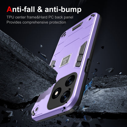 For Tecno Spark 10 2 in 1 Shockproof Phone Case(Purple) by buy2fix