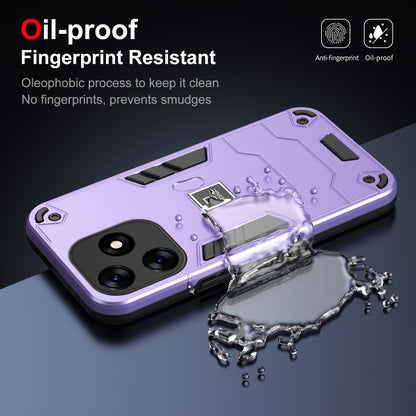 For Tecno Spark 10 2 in 1 Shockproof Phone Case(Purple) by buy2fix
