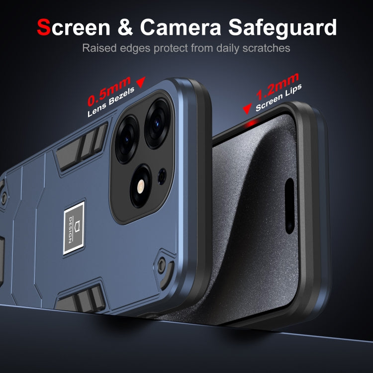 For Tecno Spark 10 Pro 2 in 1 Shockproof Phone Case(Blue) by buy2fix