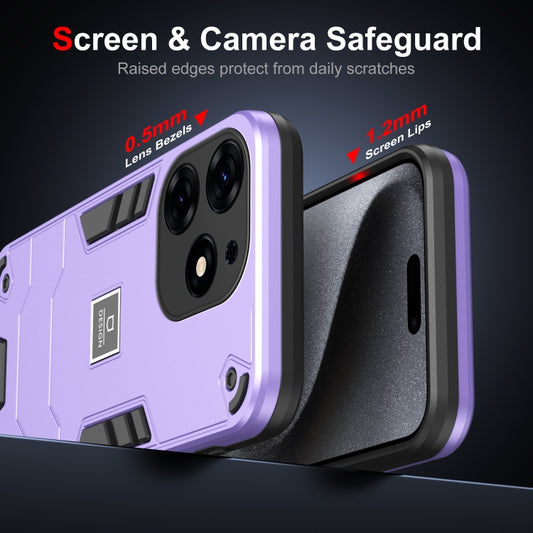 For Tecno Spark 10 Pro 2 in 1 Shockproof Phone Case(Purple) by buy2fix