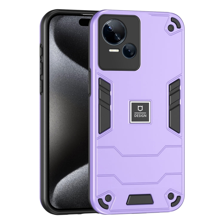 For Tecno Spark 10 5G 2 in 1 Shockproof Phone Case(Purple) by buy2fix