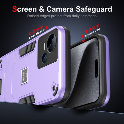 For Tecno Spark 10 5G 2 in 1 Shockproof Phone Case(Purple) by buy2fix