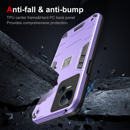 For Tecno Spark 10 5G 2 in 1 Shockproof Phone Case(Purple) by buy2fix