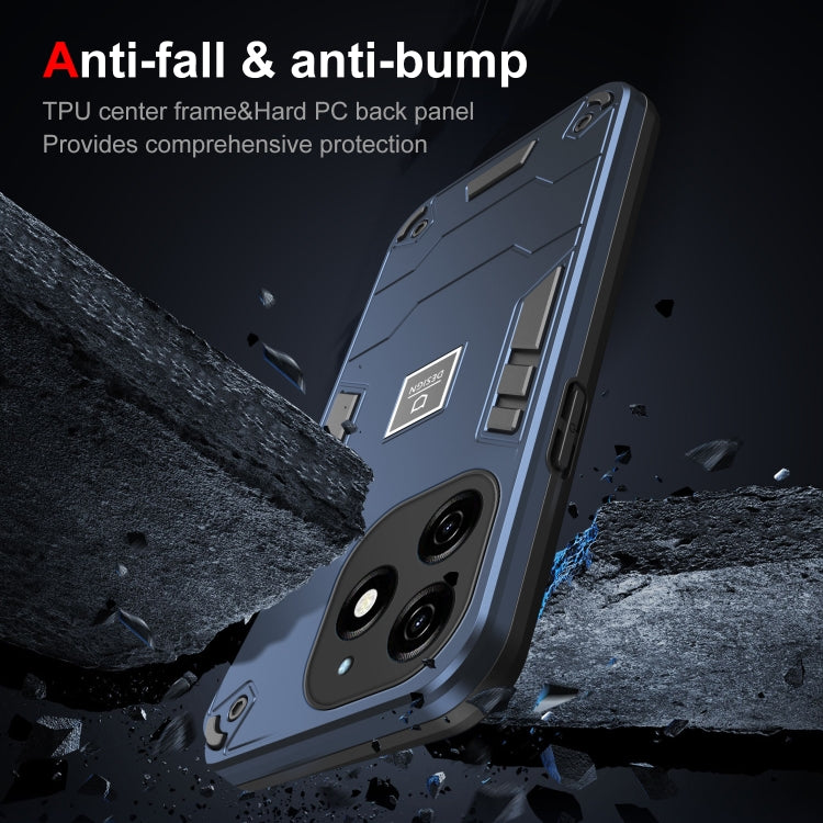 For Tecno Spark 20 2 in 1 Shockproof Phone Case(Blue) by buy2fix
