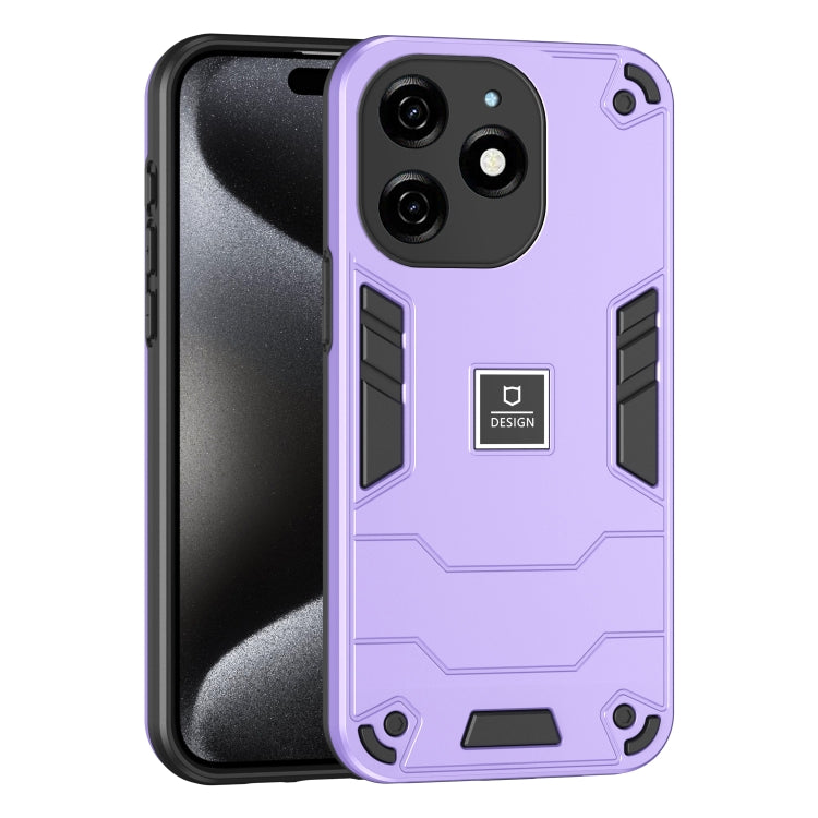 For Tecno Spark 20 2 in 1 Shockproof Phone Case(Purple) by buy2fix