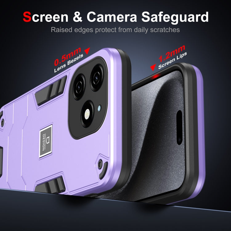 For Tecno Spark 20 2 in 1 Shockproof Phone Case(Purple) by buy2fix