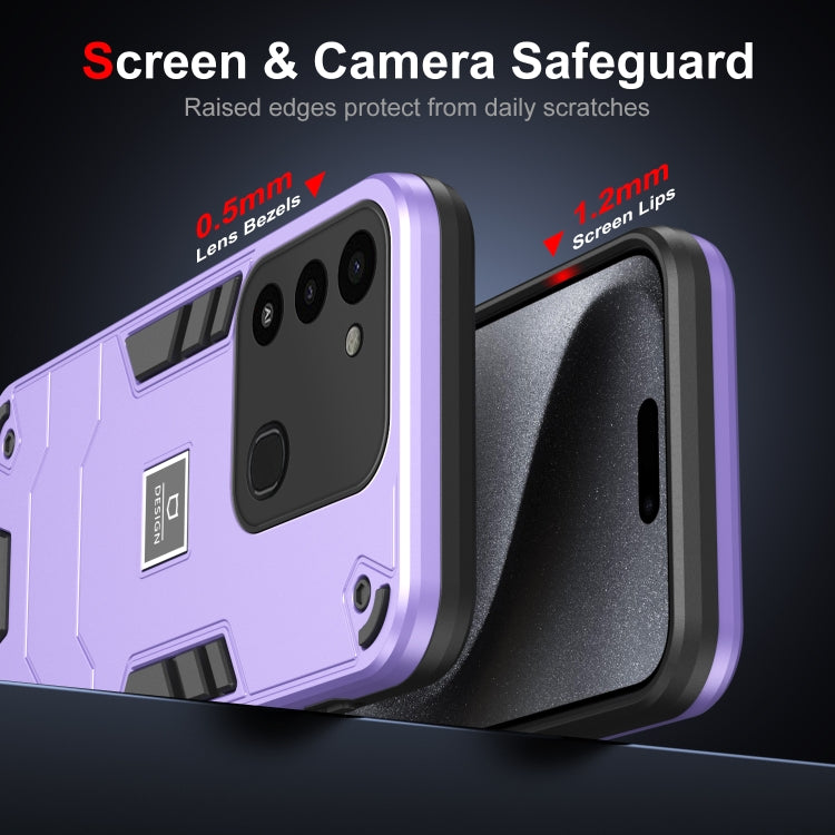 For Tecno Spark Go 2022 2 in 1 Shockproof Phone Case(Purple) by buy2fix