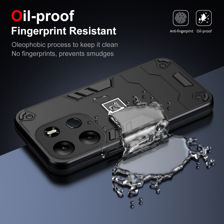 For Tecno Spark Go 2023 2 in 1 Shockproof Phone Case(Black) by buy2fix