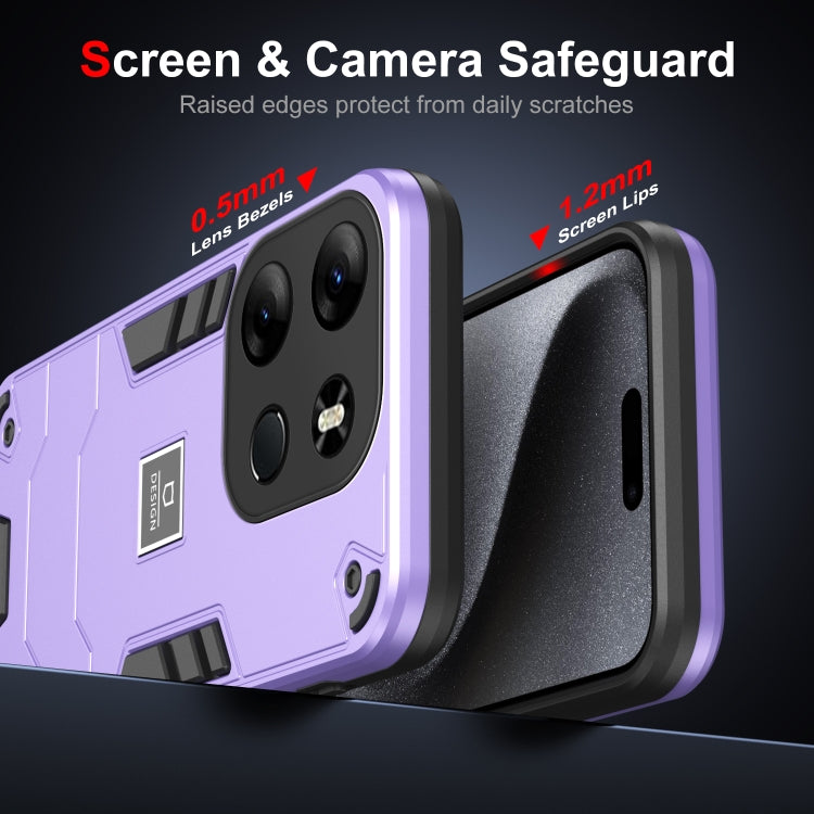 For Tecno Spark Go 2023 2 in 1 Shockproof Phone Case(Purple) by buy2fix