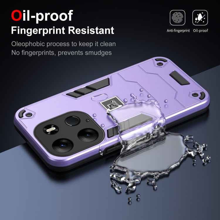 For Tecno Spark Go 2023 2 in 1 Shockproof Phone Case(Purple) by buy2fix