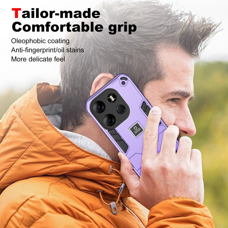 For Tecno Spark Go 2023 2 in 1 Shockproof Phone Case(Purple) by buy2fix
