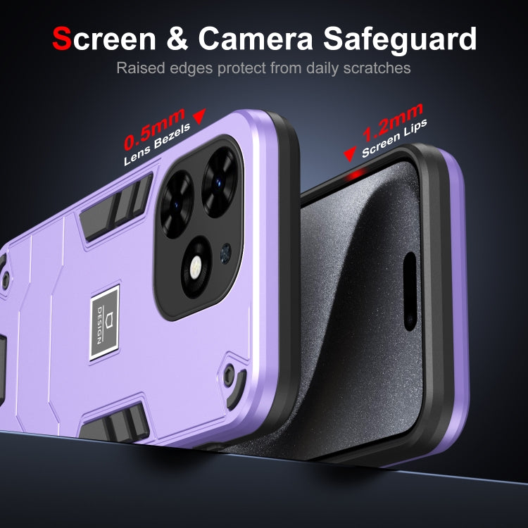 For Tecno Spark Go 2024 2 in 1 Shockproof Phone Case(Purple) by buy2fix