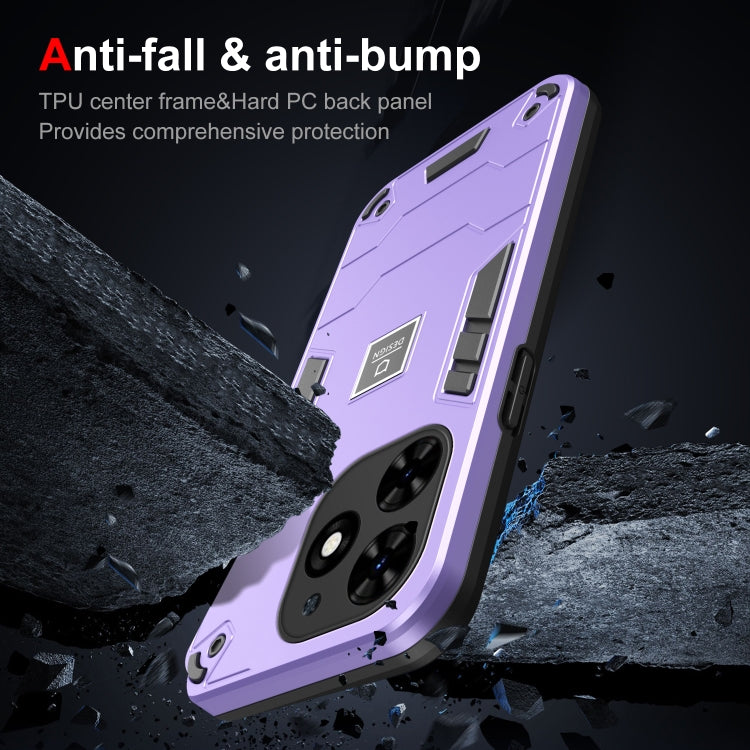 For Tecno Spark Go 2024 2 in 1 Shockproof Phone Case(Purple) by buy2fix