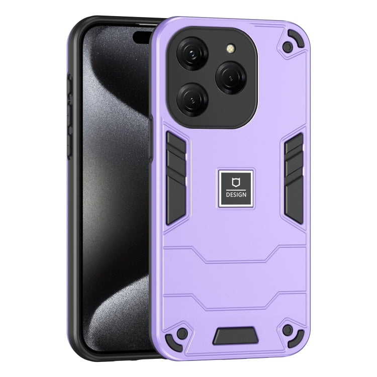 For Tecno Spark 20 Pro 2 in 1 Shockproof Phone Case(Purple) by buy2fix