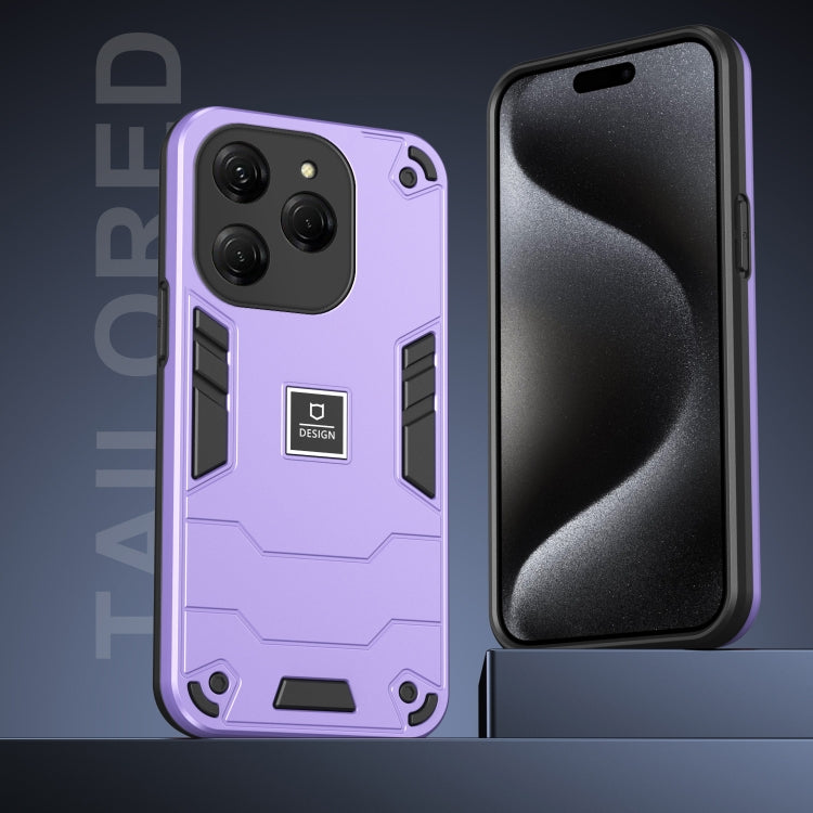 For Tecno Spark 20 Pro 2 in 1 Shockproof Phone Case(Purple) by buy2fix