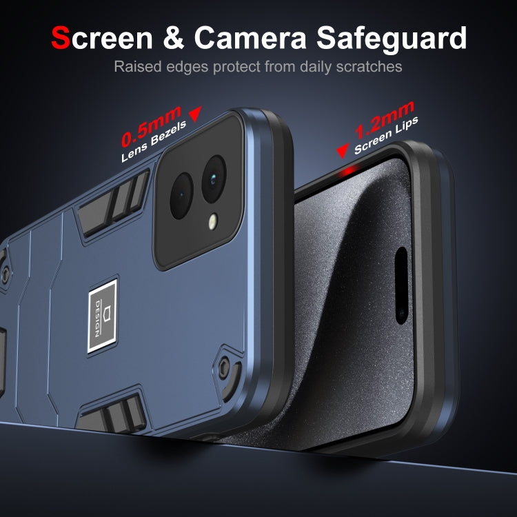 For Motorola Moto G Power 2024 Shockproof TPU Hybrid PC Phone Case(Blue) by buy2fix