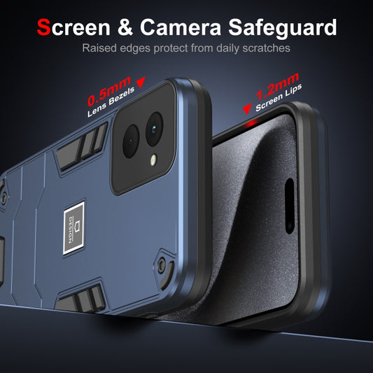 For Motorola Moto G Power 2024 Shockproof TPU Hybrid PC Phone Case(Blue) by buy2fix