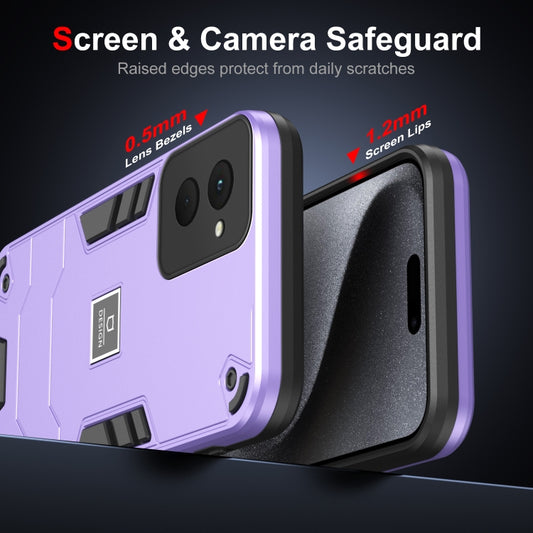 For Motorola Moto G Power 2024 Shockproof TPU Hybrid PC Phone Case(Purple) by buy2fix