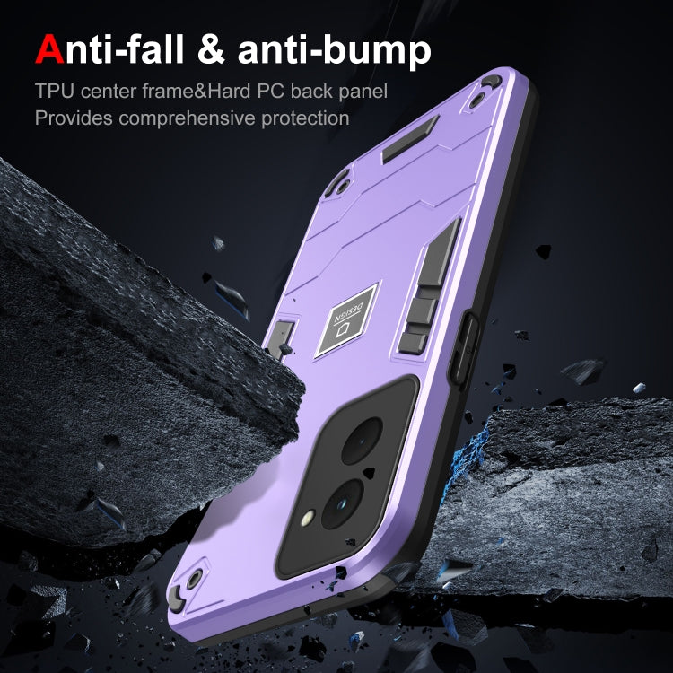 For Motorola Moto G Power 2024 Shockproof TPU Hybrid PC Phone Case(Purple) by buy2fix