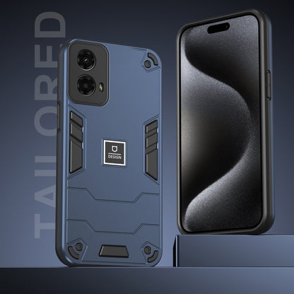 For Motorola Moto G 2024 5G Shockproof TPU Hybrid PC Phone Case(Blue) by buy2fix