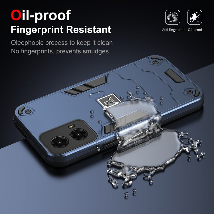 For Motorola Moto G 2024 5G Shockproof TPU Hybrid PC Phone Case(Blue) by buy2fix