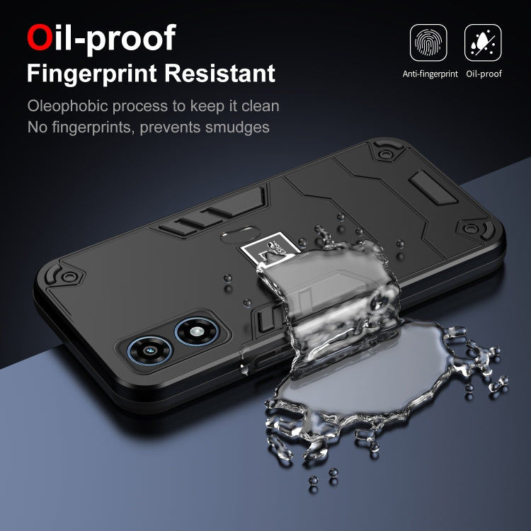 For Motorola Moto G Play 2024 Shockproof TPU Hybrid PC Phone Case(Black) by buy2fix