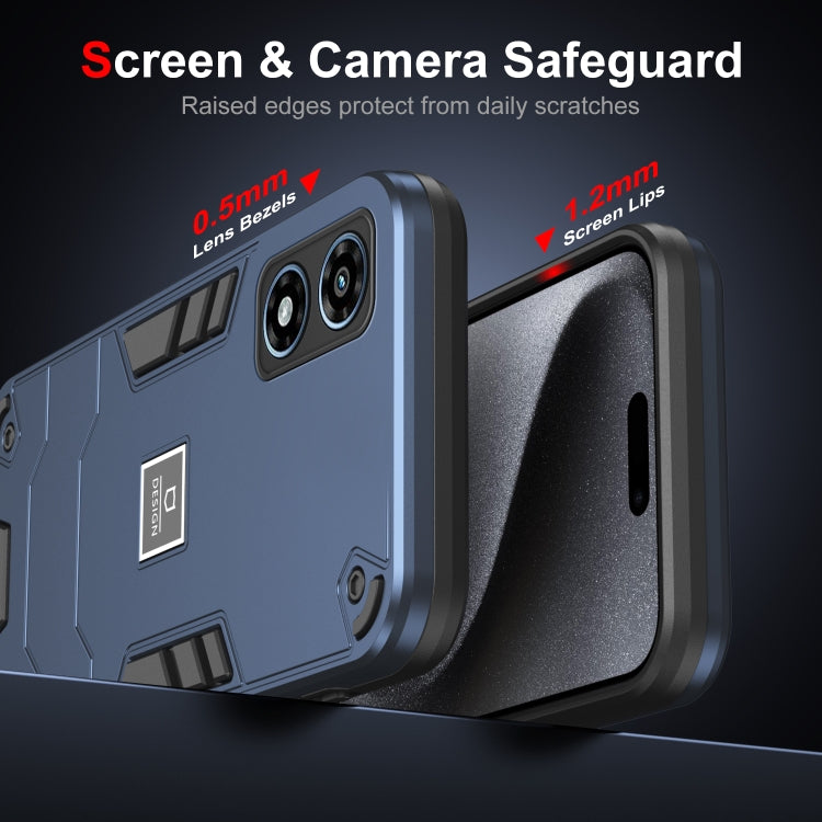 For Motorola Moto G Play 2024 Shockproof TPU Hybrid PC Phone Case(Blue) by buy2fix