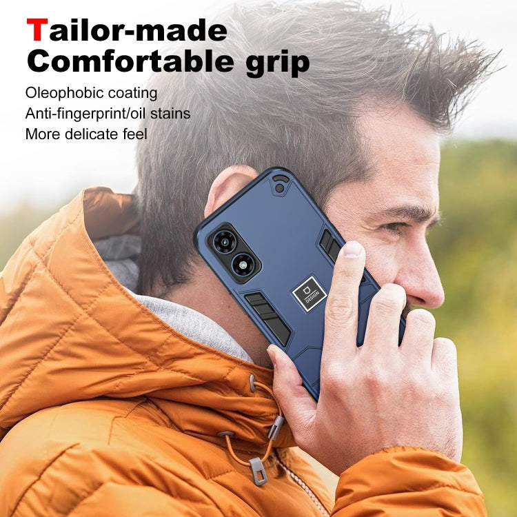 For Motorola Moto G Play 2024 Shockproof TPU Hybrid PC Phone Case(Blue) by buy2fix