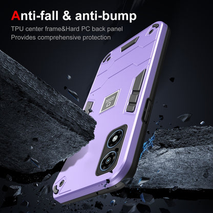 For Motorola Moto G Play 2024 Shockproof TPU Hybrid PC Phone Case(Purple) by buy2fix