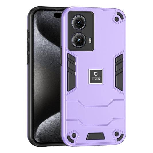 For Motorola Edge 5G 2024 Shockproof TPU Hybrid PC Phone Case(Purple) by buy2fix