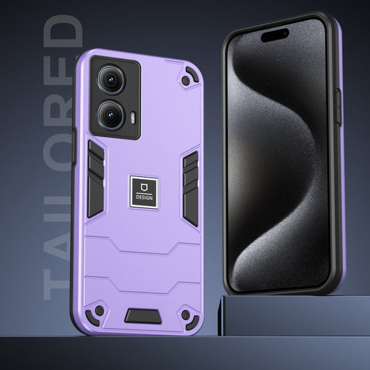 For Motorola Edge 5G 2024 Shockproof TPU Hybrid PC Phone Case(Purple) by buy2fix