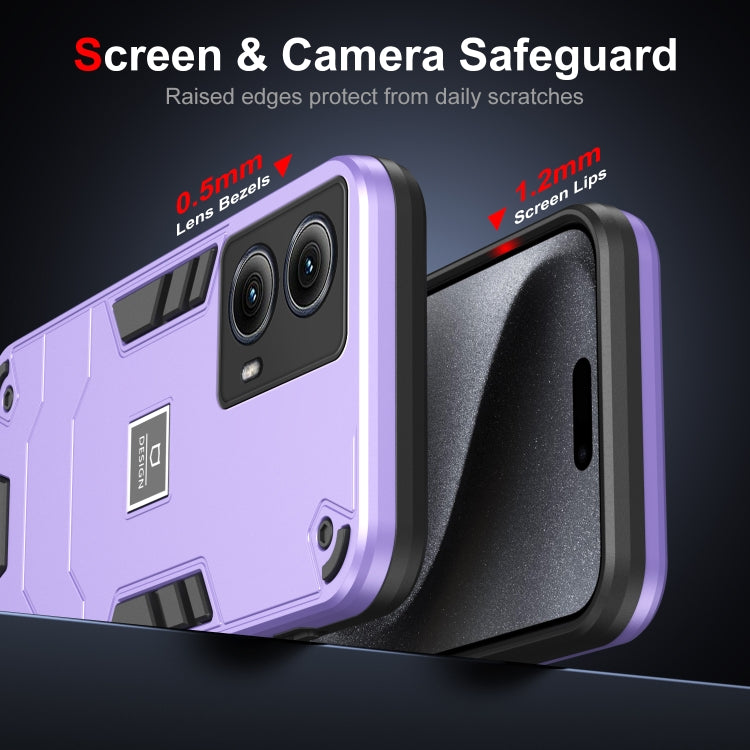 For Motorola Edge 5G 2024 Shockproof TPU Hybrid PC Phone Case(Purple) by buy2fix