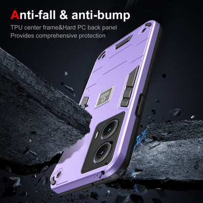 For Motorola Edge 5G 2024 Shockproof TPU Hybrid PC Phone Case(Purple) by buy2fix