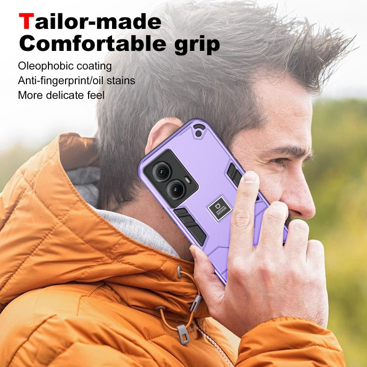 For Motorola Edge 5G 2024 Shockproof TPU Hybrid PC Phone Case(Purple) by buy2fix