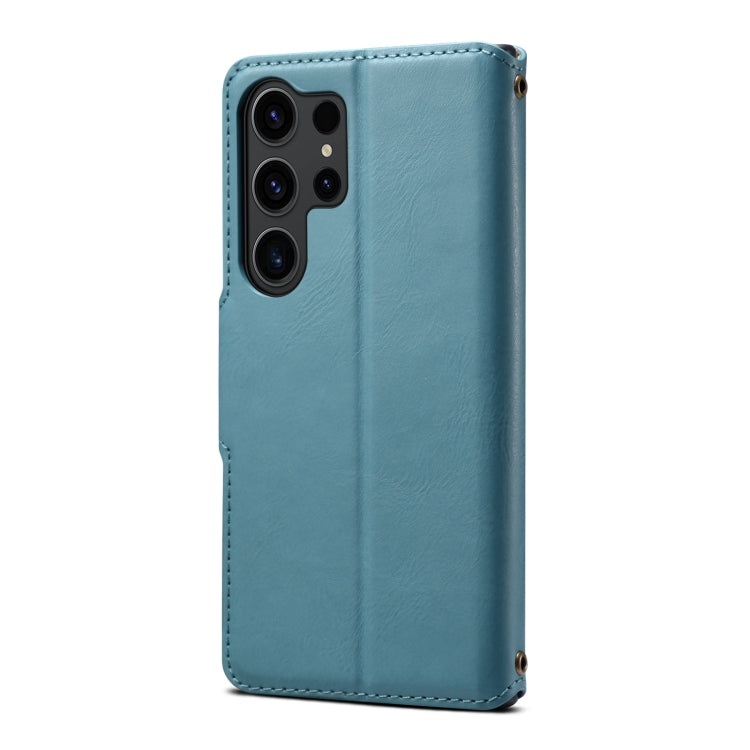 For Samsung Galaxy S23 Ultra 5G Denior Cowhide Texture Wallet Style Leather Phone Case(Blue) - Galaxy S23 Ultra 5G Cases by Denior | Online Shopping UK | buy2fix