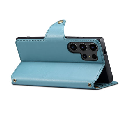 For Samsung Galaxy S23 Ultra 5G Denior Cowhide Texture Wallet Style Leather Phone Case(Blue) - Galaxy S23 Ultra 5G Cases by Denior | Online Shopping UK | buy2fix