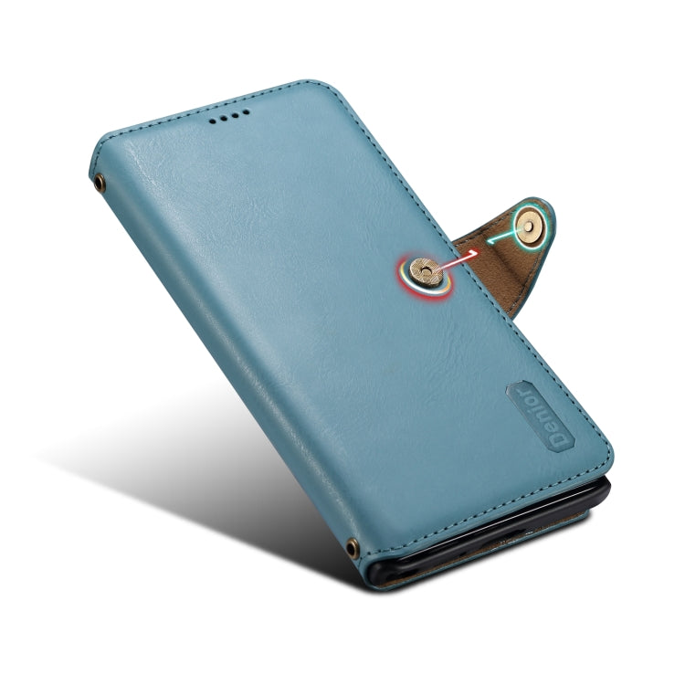 For Samsung Galaxy S23 Ultra 5G Denior Cowhide Texture Wallet Style Leather Phone Case(Blue) - Galaxy S23 Ultra 5G Cases by Denior | Online Shopping UK | buy2fix
