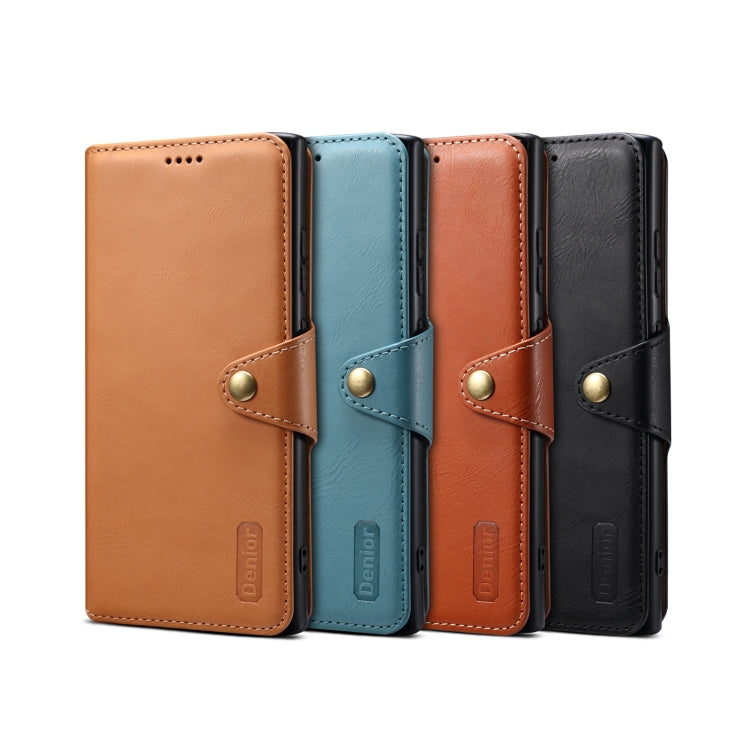 For Samsung Galaxy S23 Ultra 5G Denior Cowhide Texture Wallet Style Leather Phone Case(Blue) - Galaxy S23 Ultra 5G Cases by Denior | Online Shopping UK | buy2fix