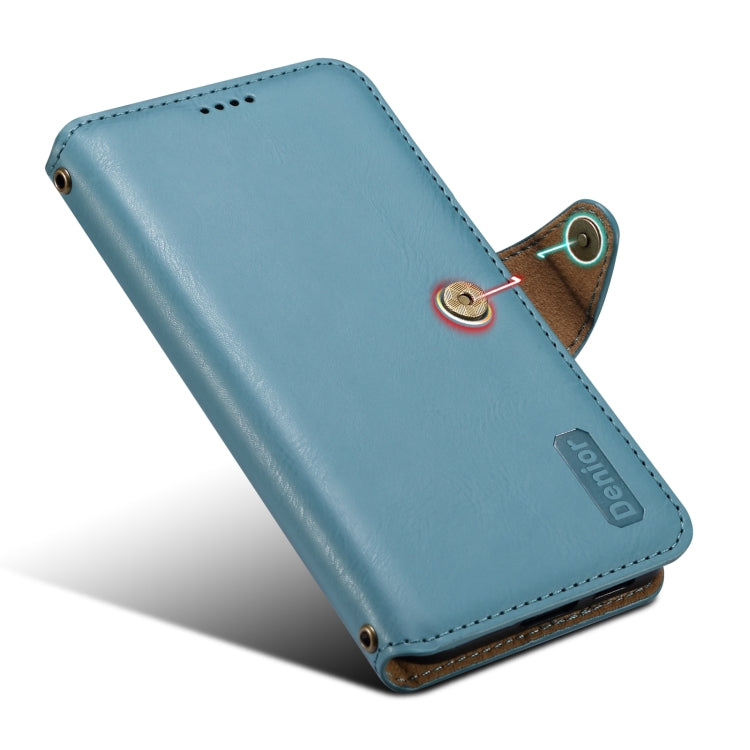 For Samsung Galaxy S23+ 5G Denior Cowhide Texture Wallet Style Leather Phone Case(Blue) - Galaxy S23+ 5G Cases by Denior | Online Shopping UK | buy2fix