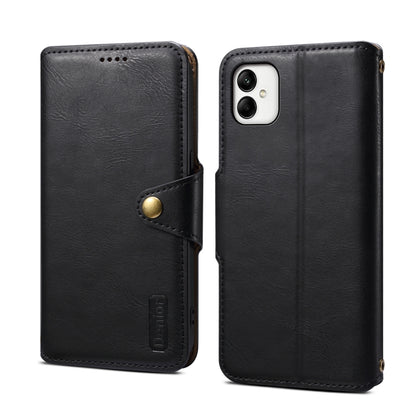 For Samsung Galaxy A05 Denior Cowhide Texture Wallet Style Leather Phone Case(Black) - Galaxy Phone Cases by Denior | Online Shopping UK | buy2fix