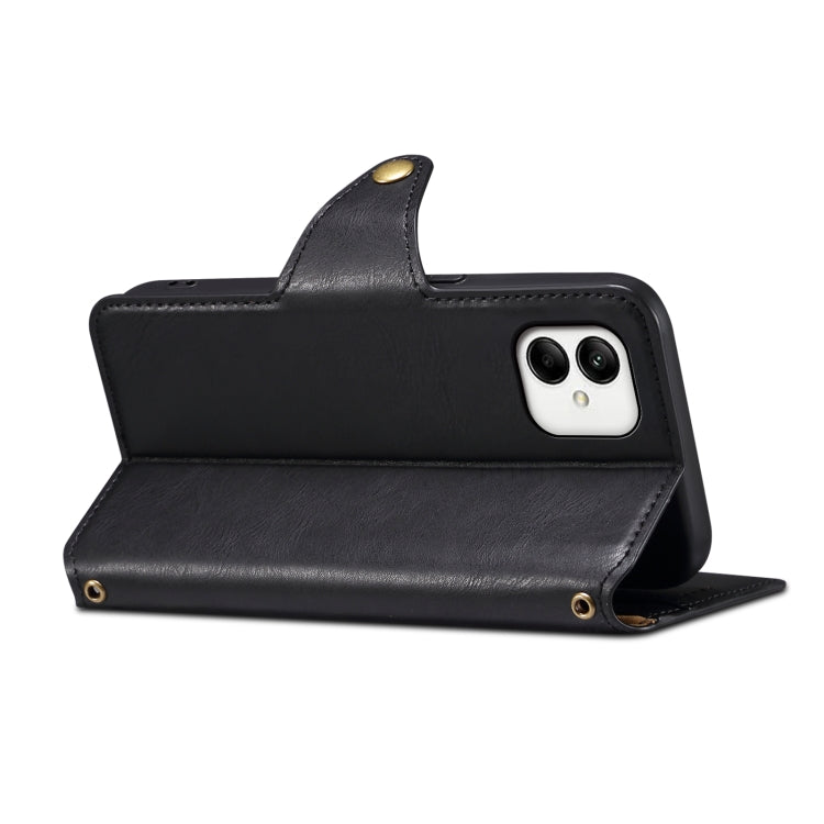 For Samsung Galaxy A05 Denior Cowhide Texture Wallet Style Leather Phone Case(Black) - Galaxy Phone Cases by Denior | Online Shopping UK | buy2fix