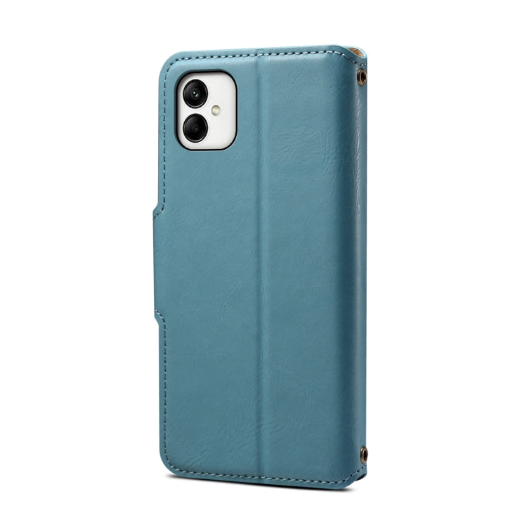 For Samsung Galaxy A05 Denior Cowhide Texture Wallet Style Leather Phone Case(Blue) - Galaxy Phone Cases by Denior | Online Shopping UK | buy2fix