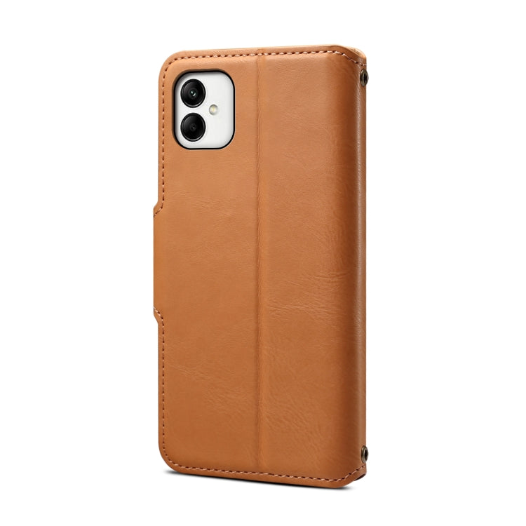 For Samsung Galaxy A05 Denior Cowhide Texture Wallet Style Leather Phone Case(Khaki) - Galaxy Phone Cases by Denior | Online Shopping UK | buy2fix