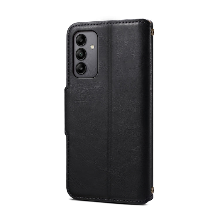 For Samsung Galaxy A05s Denior Cowhide Texture Wallet Style Leather Phone Case(Black) - Galaxy Phone Cases by Denior | Online Shopping UK | buy2fix