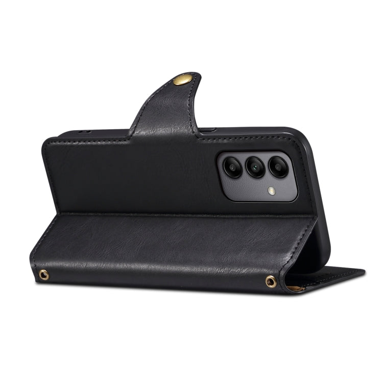 For Samsung Galaxy A05s Denior Cowhide Texture Wallet Style Leather Phone Case(Black) - Galaxy Phone Cases by Denior | Online Shopping UK | buy2fix