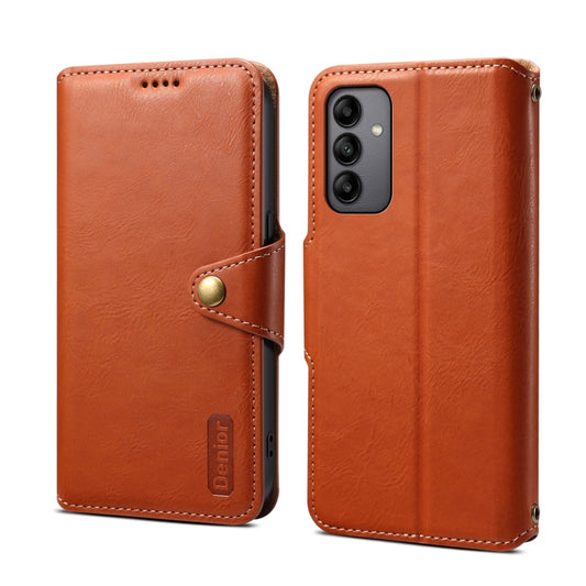 For Samsung Galaxy A05s Denior Cowhide Texture Wallet Style Leather Phone Case(Brown) - Galaxy Phone Cases by Denior | Online Shopping UK | buy2fix