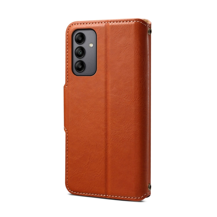 For Samsung Galaxy A05s Denior Cowhide Texture Wallet Style Leather Phone Case(Brown) - Galaxy Phone Cases by Denior | Online Shopping UK | buy2fix