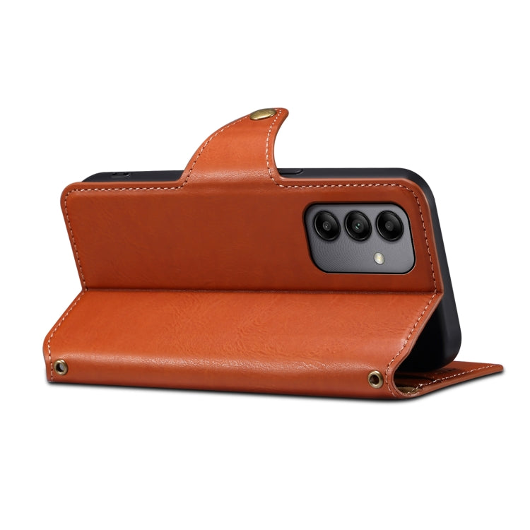 For Samsung Galaxy A05s Denior Cowhide Texture Wallet Style Leather Phone Case(Brown) - Galaxy Phone Cases by Denior | Online Shopping UK | buy2fix