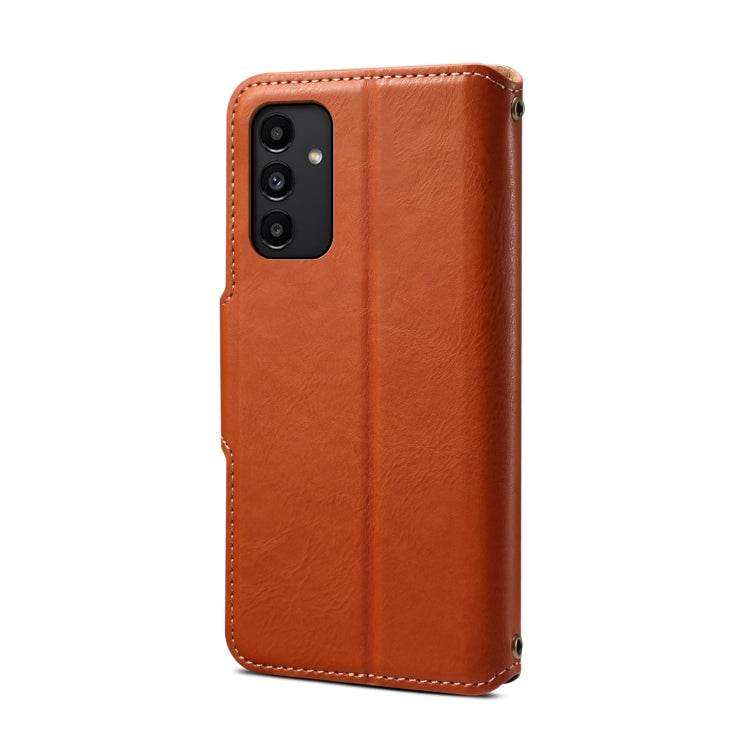 For Samsung Galaxy A13 5G Denior Cowhide Texture Wallet Style Leather Phone Case(Brown) - Galaxy Phone Cases by Denior | Online Shopping UK | buy2fix